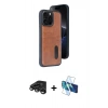 MARSİLYAN™- iPhone 15 Pro Max Kılıf Yörünge Işık Serisi - Siyah 3D Antistatik Seramik Nano Ekran Koruyucu + Raze Metal Kamera Lens - TMGI