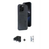 MARSİLYAN™- iPhone 15 Pro Max Kılıf Yörünge Işık Serisi - Siyah Bilvis 0.18mm Plus Cam Ekran Koruyucu + Raze Metal Kamera Lens - LT