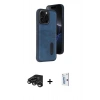 MARSİLYAN™- iPhone 15 Pro Max Kılıf Yörünge Işık Serisi - Siyah Bilvis 0.18mm Plus Cam Ekran Koruyucu + Raze Metal Kamera Lens - TMGI