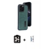 MARSİLYAN™- iPhone 15 Pro Max Kılıf Yörünge Işık Serisi - Siyah Bilvis 0.18mm Plus Cam Ekran Koruyucu + PVD Metal Kamera Lens - TU