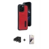 MARSİLYAN™- iPhone 15 Pro Max Kılıf Yörünge Işık Serisi - Siyah Bilvis 3D Mat Cam Ekran Koruyucu + Raze Metal Kamera Lens - TMGI