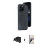 MARSİLYAN™- iPhone 15 Pro Max Kılıf Yörünge Işık Serisi - Siyah Bilvis 3D Mat Cam Ekran Koruyucu + Raze Metal Kamera Lens - TMGI