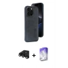 MARSİLYAN™- iPhone 15 Pro Max Kılıf Yörünge Işık Serisi - Siyah Bilvis 5in1 3D Magic Cam Ekran Koruyucu + Raze Metal Kamera Lens - SH