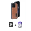 MARSİLYAN™- iPhone 15 Pro Max Kılıf Yörünge Işık Serisi - Siyah Bilvis 5in1 3D Magic Cam Ekran Koruyucu + PVD Metal Kamera Lens - GI