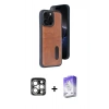 MARSİLYAN™- iPhone 15 Pro Max Kılıf Yörünge Işık Serisi - Siyah Bilvis 5in1 3D Magic Cam Ekran Koruyucu + PVD Metal Kamera Lens - GS