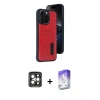 MARSİLYAN™- iPhone 15 Pro Max Kılıf Yörünge Işık Serisi - Siyah Bilvis 5in1 3D Magic Cam Ekran Koruyucu + PVD Metal Kamera Lens - GI