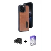 MARSİLYAN™- iPhone 15 Pro Max Kılıf Yörünge Işık Serisi - Siyah Bilvis 5in1 3D Magic Cam Ekran Koruyucu + Raze Metal Kamera Lens - TMGI