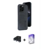 MARSİLYAN™- iPhone 15 Pro Max Kılıf Yörünge Işık Serisi - Siyah Bilvis 5in1 3D Magic Cam Ekran Koruyucu + Raze Metal Kamera Lens - LT
