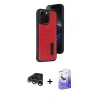 MARSİLYAN™- iPhone 15 Pro Max Kılıf Yörünge Işık Serisi - Siyah Bilvis 5in1 5D Magic Hayalet Cam Ekran Koruyucu + Raze Metal Kamera Lens - GS