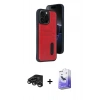 MARSİLYAN™- iPhone 15 Pro Max Kılıf Yörünge Işık Serisi - Siyah Bilvis 5in1 5D Magic Hayalet Cam Ekran Koruyucu + Raze Metal Kamera Lens - TMGI