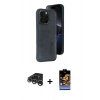 MARSİLYAN™- iPhone 15 Pro Max Kılıf Yörünge Işık Serisi - Siyah Buffer Hayalet Cam Ekran Koruyucu + Raze Metal Kamera Lens - GS