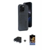 MARSİLYAN™- iPhone 15 Pro Max Kılıf Yörünge Işık Serisi - Siyah Buffer Hayalet Cam Ekran Koruyucu + Raze Metal Kamera Lens - LT