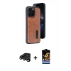 MARSİLYAN™- iPhone 15 Pro Max Kılıf Yörünge Işık Serisi - Siyah Buffer Hayalet Cam Ekran Koruyucu + Raze Metal Kamera Lens - TMGI