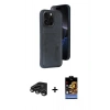 MARSİLYAN™- iPhone 15 Pro Max Kılıf Yörünge Işık Serisi - Siyah Buffer Hayalet Cam Ekran Koruyucu + Raze Metal Kamera Lens - TMGI