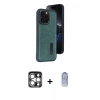 MARSİLYAN™- iPhone 15 Pro Max Kılıf Yörünge Işık Serisi - Siyah Joko Magic 5D Cam + PVD Metal Kamera Lens - GS