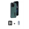 MARSİLYAN™- iPhone 15 Pro Max Kılıf Yörünge Işık Serisi - Siyah Joko Magic 5D Cam + PVD Metal Kamera Lens - SH
