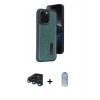 MARSİLYAN™- iPhone 15 Pro Max Kılıf Yörünge Işık Serisi - Siyah Joko Magic 5D Cam + Raze Metal Kamera Lens - LT