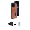MARSİLYAN™- iPhone 15 Pro Max Kılıf Yörünge Işık Serisi - Siyah Joko Magic 5D Cam + Raze Metal Kamera Lens - SH