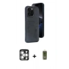MARSİLYAN™- iPhone 15 Pro Max Kılıf Yörünge Işık Serisi - Siyah Joko Magic 5D Hayalet Cam + PVD Metal Kamera Lens - GS
