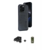 MARSİLYAN™- iPhone 15 Pro Max Kılıf Yörünge Işık Serisi - Siyah Joko Magic 5D Hayalet Cam + Gümüş Raze Metal Kamera Lens