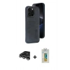 MARSİLYAN™- iPhone 15 Pro Max Kılıf Yörünge Işık Serisi - Siyah Polymer Nano Ekran Koruyucu + Gümüş Raze Metal Kamera Lens