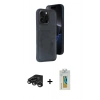MARSİLYAN™- iPhone 15 Pro Max Kılıf Yörünge Işık Serisi - Siyah Polymer Nano Ekran Koruyucu + Raze Metal Kamera Lens - TMGI