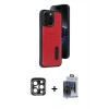 MARSİLYAN™- iPhone 15 Pro Max Kılıf Yörünge Işık Serisi - Siyah Vanessa Magic Cam + PVD Metal Kamera Lens - LT