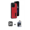 MARSİLYAN™- iPhone 15 Pro Max Kılıf Yörünge Işık Serisi - Siyah Vanessa Magic Cam + PVD Metal Kamera Lens - SH