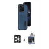 MARSİLYAN™- iPhone 15 Pro Max Kılıf Yörünge Işık Serisi - Siyah Vanessa Magic Cam + PVD Metal Kamera Lens - SH