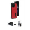 MARSİLYAN™- iPhone 15 Pro Max Kılıf Yörünge Işık Serisi - Siyah Vanessa Magic Hayalet Cam + Raze Metal Kamera Lens - LT