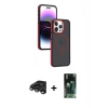 MARSİLYAN™- iPhone 15 Pro Max Kılıf Yörünge Klasik - Şeffaf 360 Full Body Arka Koruyucu + Raze Metal Kamera Lens - TMGI