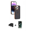 MARSİLYAN™- iPhone 15 Pro Max Kılıf Yörünge Klasik - Şeffaf 360 Full Body Arka Koruyucu + Raze Metal Kamera Lens - TMGI