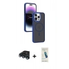 MARSİLYAN™- iPhone 15 Pro Max Kılıf Yörünge Klasik - Şeffaf Pasifik Cam Ekran Koruyucu + Raze Metal Kamera Lens - LT