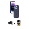 MARSİLYAN™- iPhone 15 Pro Max Kılıf Yörünge Klasik - Siyah Buffer Cam Ekran Koruyucu + Raze Metal Kamera Lens - LT