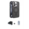 MARSİLYAN™- iPhone 15 Pro Max Kılıf Yörünge Klasik - Siyah Joko Magic 5D Cam + Raze Metal Kamera Lens - LT