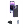 MARSİLYAN™- iPhone 15 Pro Max Kılıf Yörünge Klasik - Siyah Joko Magic 5D Cam + Raze Metal Kamera Lens - LT