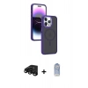 MARSİLYAN™- iPhone 15 Pro Max Kılıf Yörünge Klasik - Siyah Joko Magic 5D Cam + Raze Metal Kamera Lens - SH