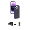 MARSİLYAN™- iPhone 15 Pro Max Kılıf Yörünge Klasik - Siyah Joko Magic 5D Hayalet Cam + Raze Metal Kamera Lens - GS