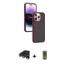MARSİLYAN™- iPhone 15 Pro Max Kılıf Yörünge Klasik - Siyah Joko Magic 5D Hayalet Cam + Raze Metal Kamera Lens - GS