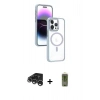 MARSİLYAN™- iPhone 15 Pro Max Kılıf Yörünge Klasik - Siyah Joko Magic 5D Hayalet Cam + Raze Metal Kamera Lens - GS