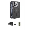 MARSİLYAN™- iPhone 15 Pro Max Kılıf Yörünge Klasik - Siyah Joko Magic 5D Hayalet Cam + Raze Metal Kamera Lens - GS