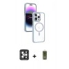 MARSİLYAN™- iPhone 15 Pro Max Kılıf Yörünge Klasik - Siyah Joko Magic 5D Hayalet Cam + PVD Metal Kamera Lens - GI