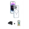 MARSİLYAN™- iPhone 15 Pro Max Kılıf Yörünge Klasik - Siyah Polymer Nano Ekran Koruyucu + Raze Metal Kamera Lens - LT