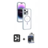 MARSİLYAN™- iPhone 15 Pro Max Kılıf Yörünge Klasik - Siyah Vanessa Magic Cam + PVD Metal Kamera Lens - SH