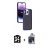 MARSİLYAN™- iPhone 15 Pro Max Kılıf Yörünge Klasik - Siyah Vanessa Magic Cam + PVD Metal Kamera Lens - TU