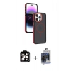 MARSİLYAN™- iPhone 15 Pro Max Kılıf Yörünge Klasik - Siyah Vanessa Magic Cam + PVD Metal Kamera Lens - TU