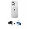 MARSİLYAN™- iPhone 15 Pro Max Kılıf Yörünge Koleksiyonu - Siyah 3D Antistatik Seramik Nano Ekran Koruyucu + Raze Metal Kamera Lens - GS
