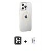 MARSİLYAN™- iPhone 15 Pro Max Kılıf Yörünge Koleksiyonu - Siyah Bilvis 0.18mm Plus Cam Ekran Koruyucu + PVD Metal Kamera Lens - SH