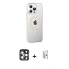 MARSİLYAN™- iPhone 15 Pro Max Kılıf Yörünge Koleksiyonu - Siyah Bilvis 0.18mm Plus Cam Ekran Koruyucu + PVD Metal Kamera Lens - LT