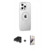 MARSİLYAN™- iPhone 15 Pro Max Kılıf Yörünge Koleksiyonu - Siyah Bilvis 3D Mat Cam Ekran Koruyucu + Raze Metal Kamera Lens - GS